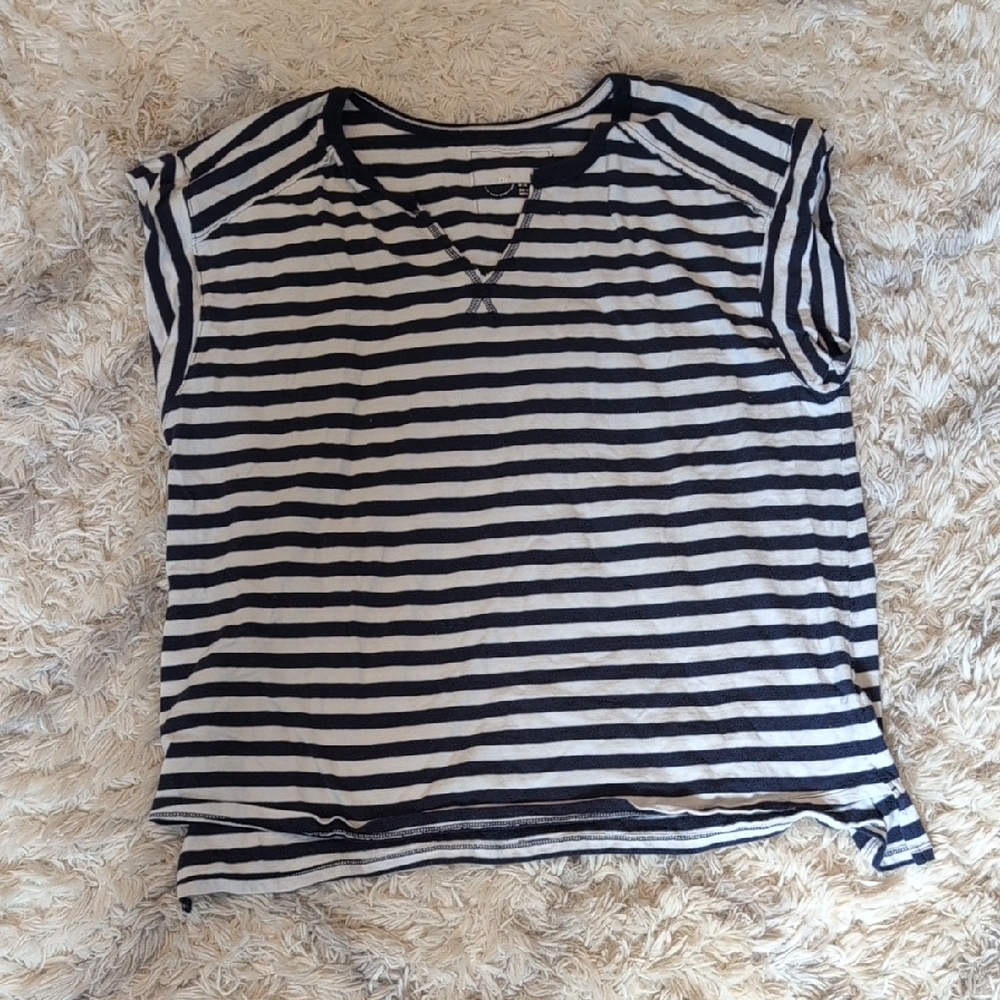 Aerie Navy and White Striped Top